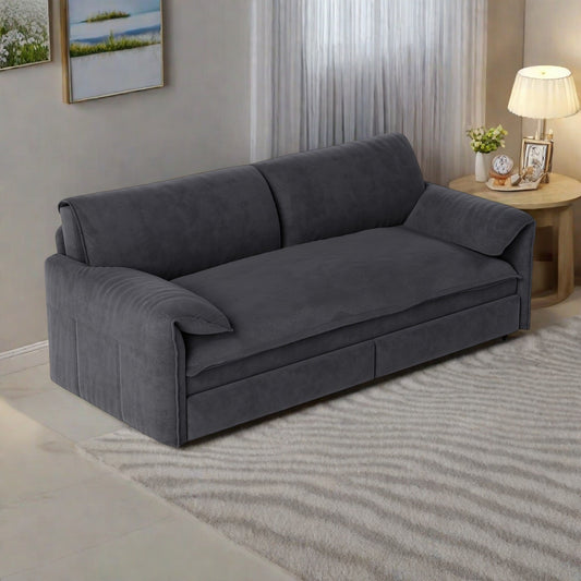 66Velvet 2-Seater Sleeper Sofa with Side Storage for Living Room,Apartment