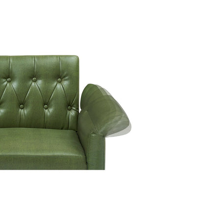 67.71 Inch Faux Leather Sofa Bed with Adjustment Armres - 67.71W * 33.07D* 31.1H