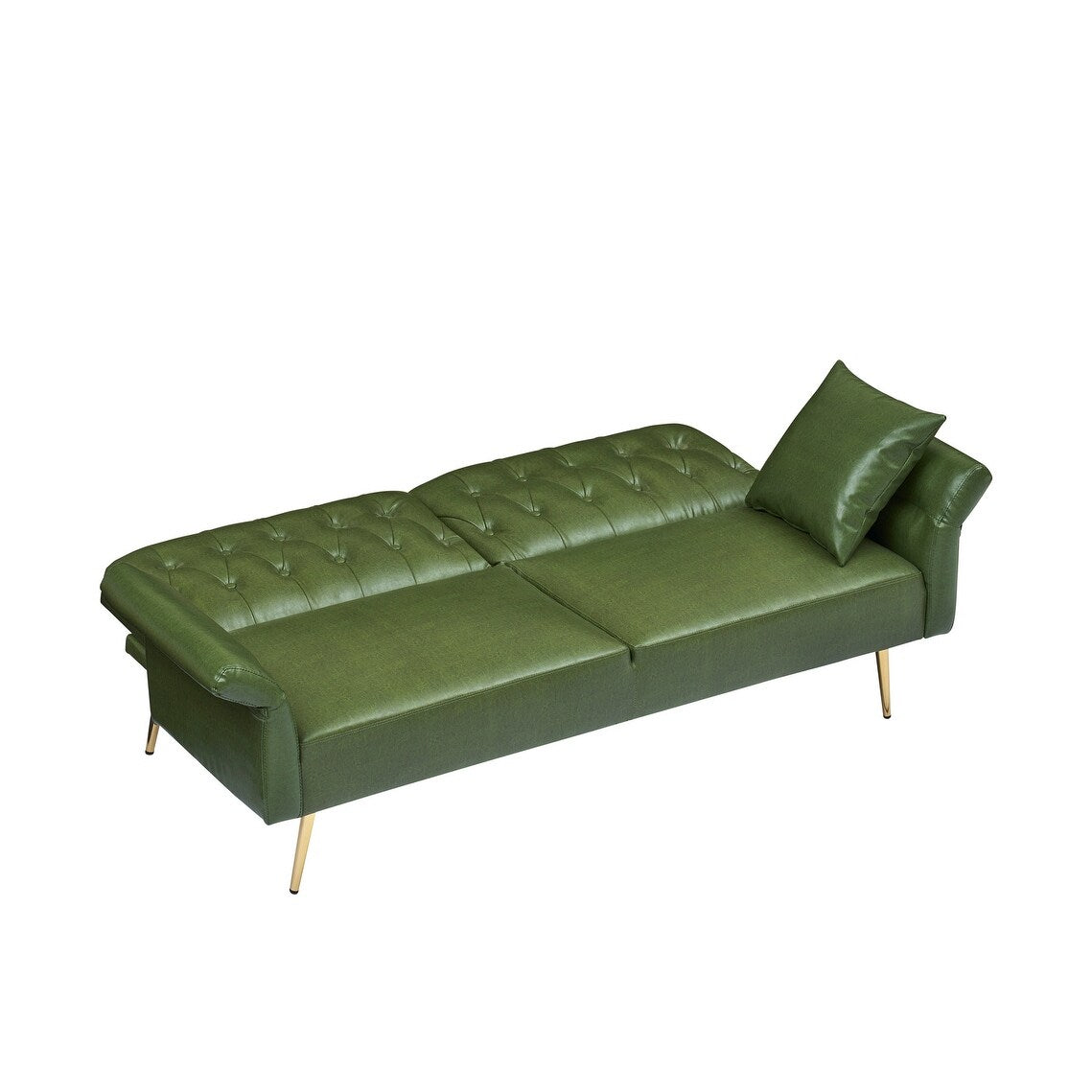 67.71 Inch Faux Leather Sofa Bed with Adjustment Armres - 67.71W * 33.07D* 31.1H