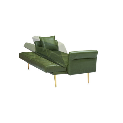 67.71 Inch Faux Leather Sofa Bed with Adjustment Armres - 67.71W * 33.07D* 31.1H