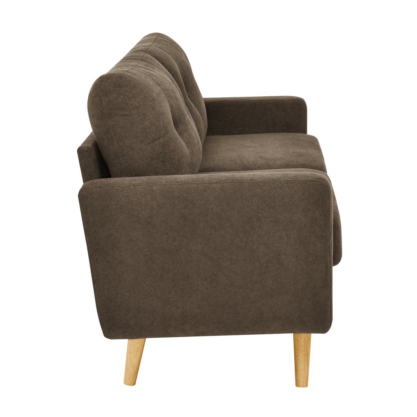 67.7 Mid-Century Tufted Loveseat with Wood Legs - 29.5 D x 67.7 W x 34.6 H