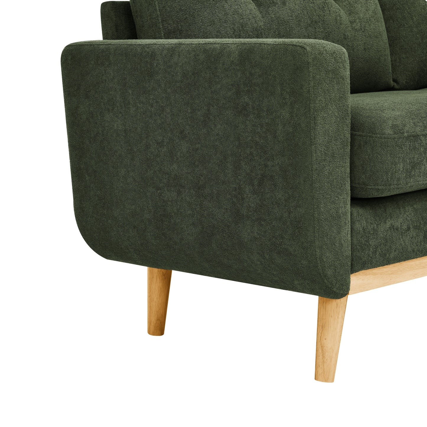 67.7 Mid-Century Tufted Loveseat with Wood Legs - 29.5 D x 67.7 W x 34.6 H