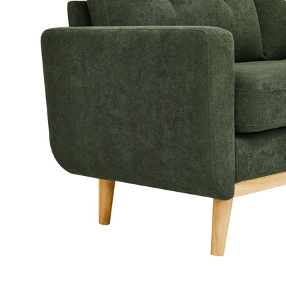 67.7 Mid-Century Tufted Loveseat with Wood Legs - 29.5 D x 67.7 W x 34.6 H