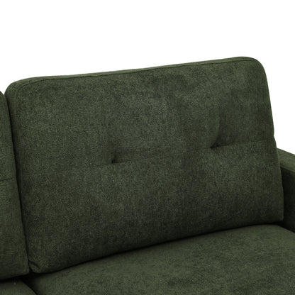 67.7 Mid-Century Tufted Loveseat with Wood Legs - 29.5 D x 67.7 W x 34.6 H