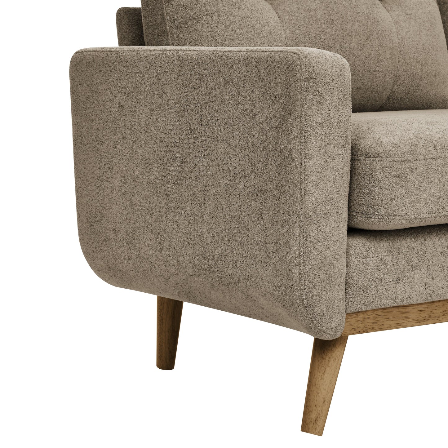 67.7 Mid-Century Tufted Loveseat with Wood Legs - 29.5 D x 67.7 W x 34.6 H