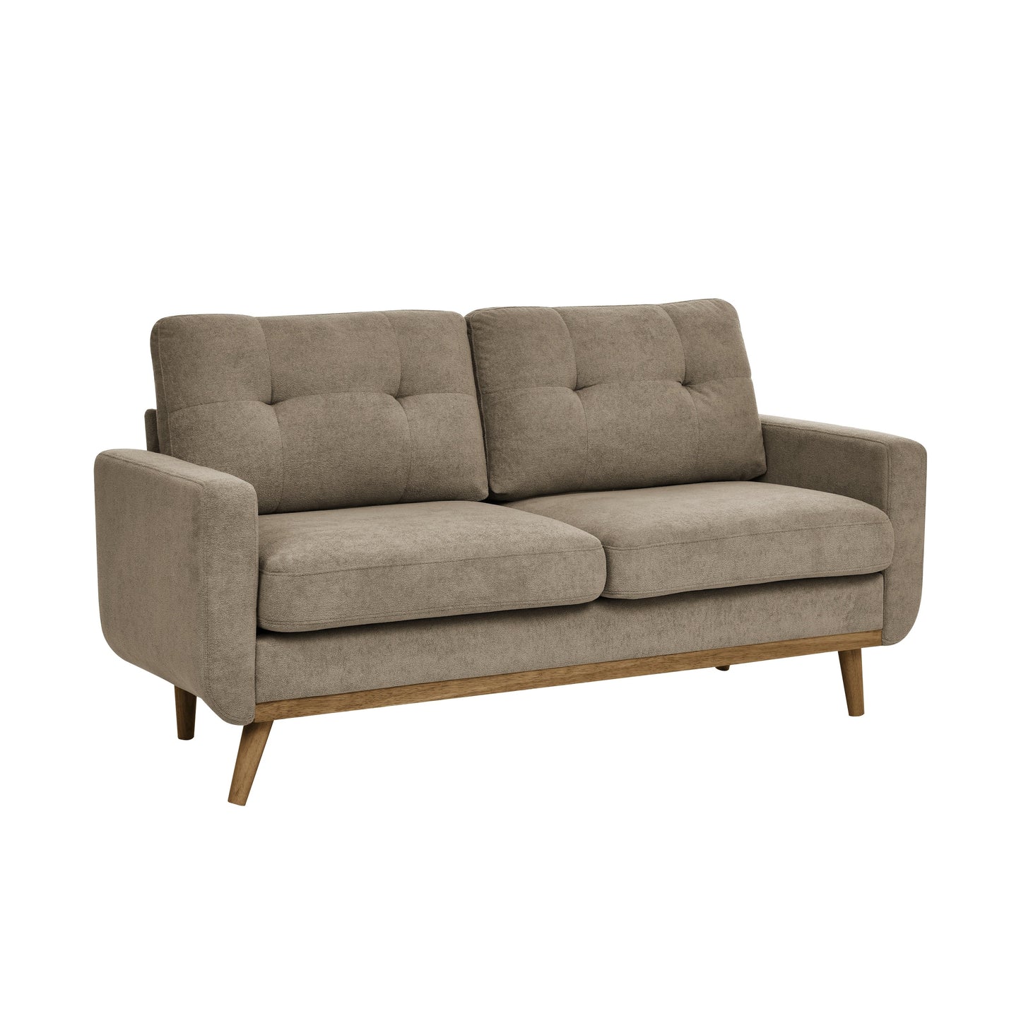 67.7 Mid-Century Tufted Loveseat with Wood Legs - 29.5 D x 67.7 W x 34.6 H