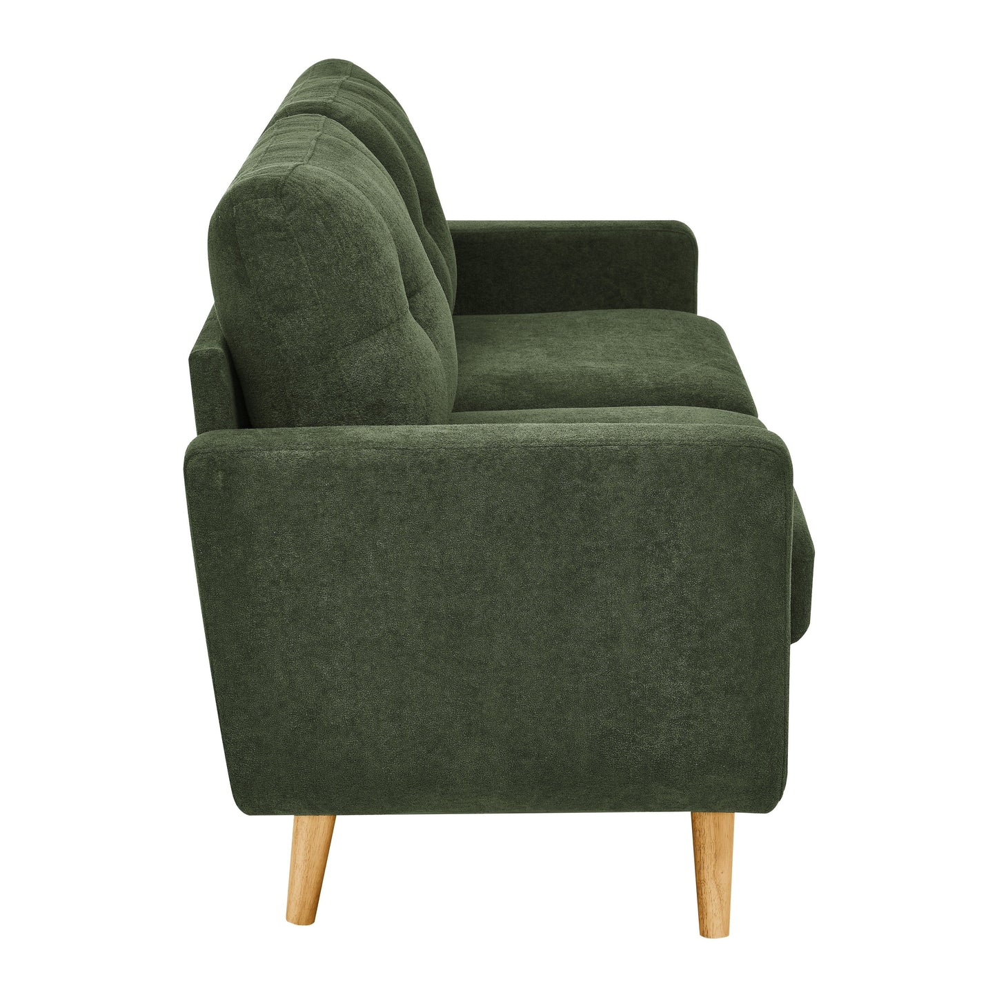 67.7 Mid-Century Tufted Loveseat with Wood Legs - 29.5 D x 67.7 W x 34.6 H