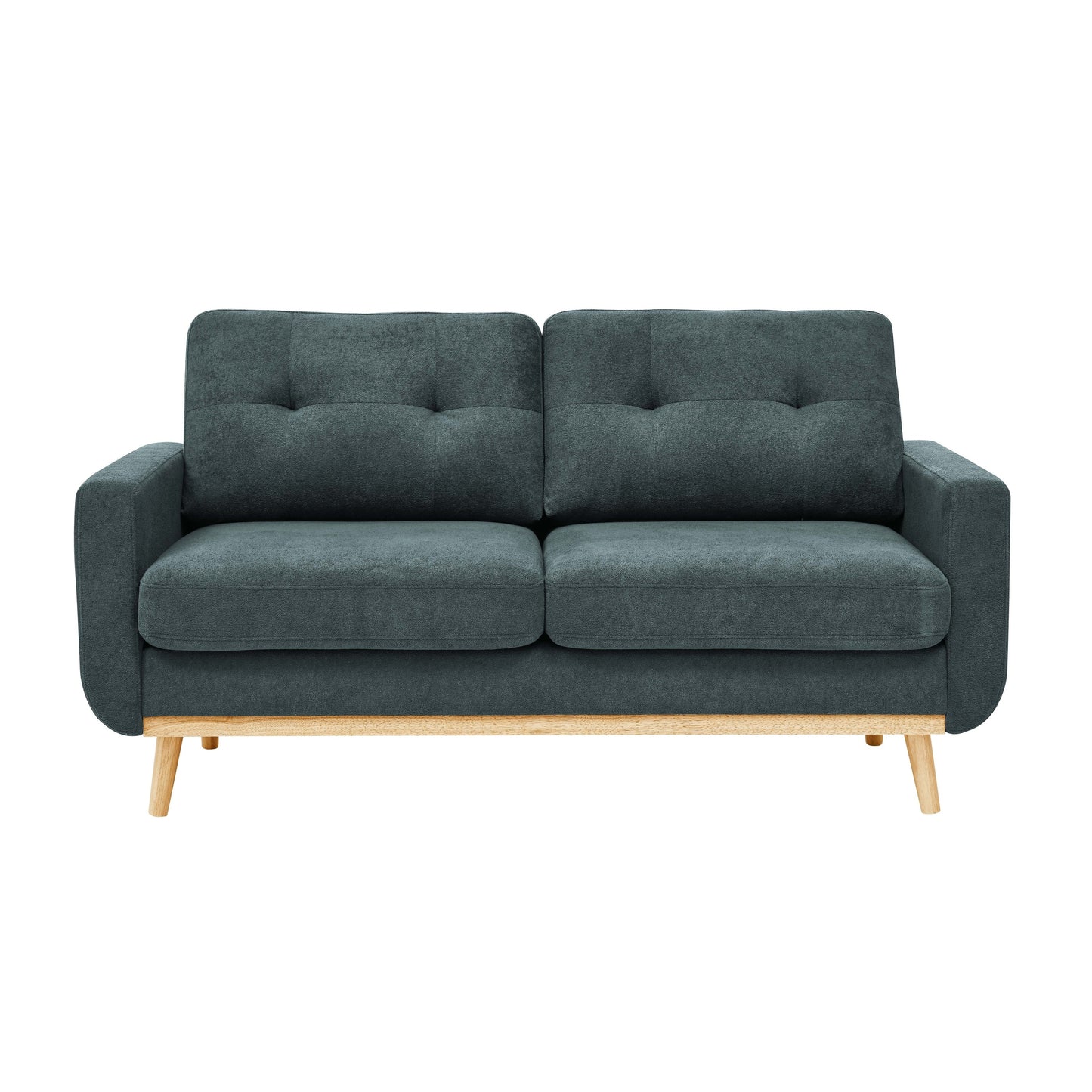 67.7 Mid-Century Tufted Loveseat with Wood Legs - 29.5 D x 67.7 W x 34.6 H