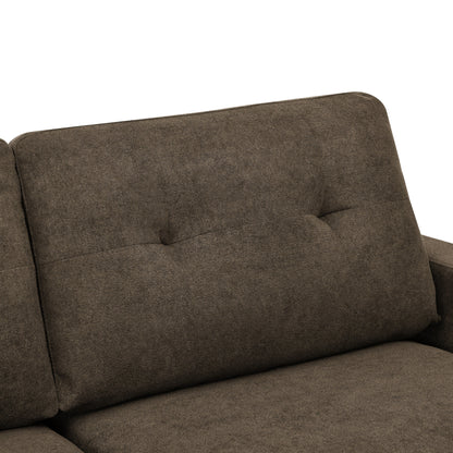 67.7 Mid-Century Tufted Loveseat with Wood Legs - 29.5 D x 67.7 W x 34.6 H