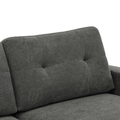67.7 Mid-Century Tufted Loveseat with Wood Legs - 29.5 D x 67.7 W x 34.6 H