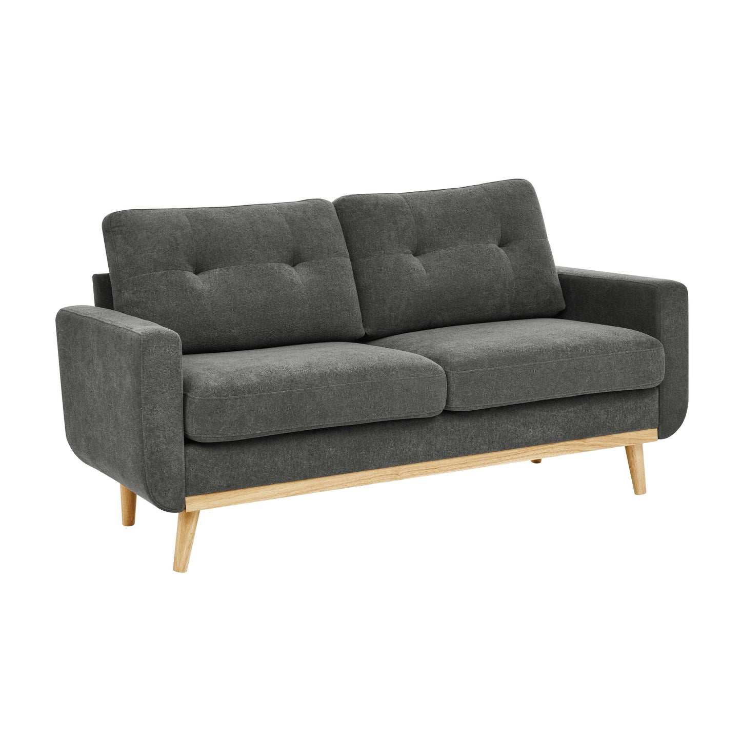 67.7 Mid-Century Tufted Loveseat with Wood Legs - 29.5 D x 67.7 W x 34.6 H