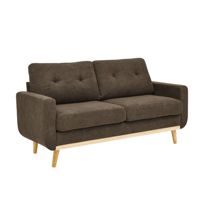 67.7 Mid-Century Tufted Loveseat with Wood Legs - 29.5 D x 67.7 W x 34.6 H