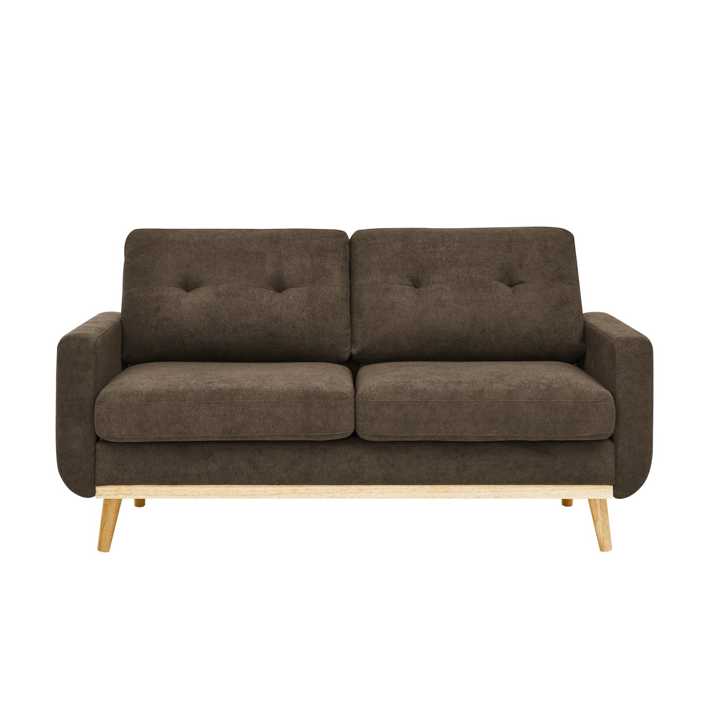 67.7 Mid-Century Tufted Loveseat with Wood Legs - 29.5 D x 67.7 W x 34.6 H