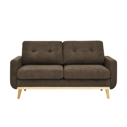67.7 Mid-Century Tufted Loveseat with Wood Legs - 29.5 D x 67.7 W x 34.6 H