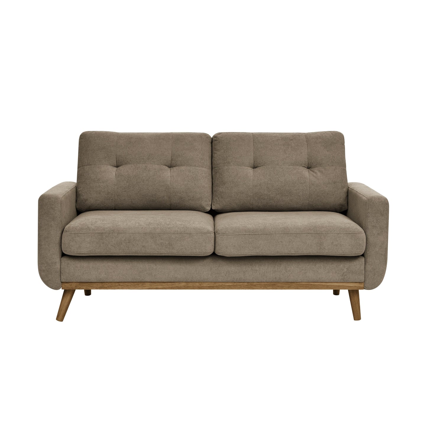 67.7 Mid-Century Tufted Loveseat with Wood Legs - 29.5 D x 67.7 W x 34.6 H