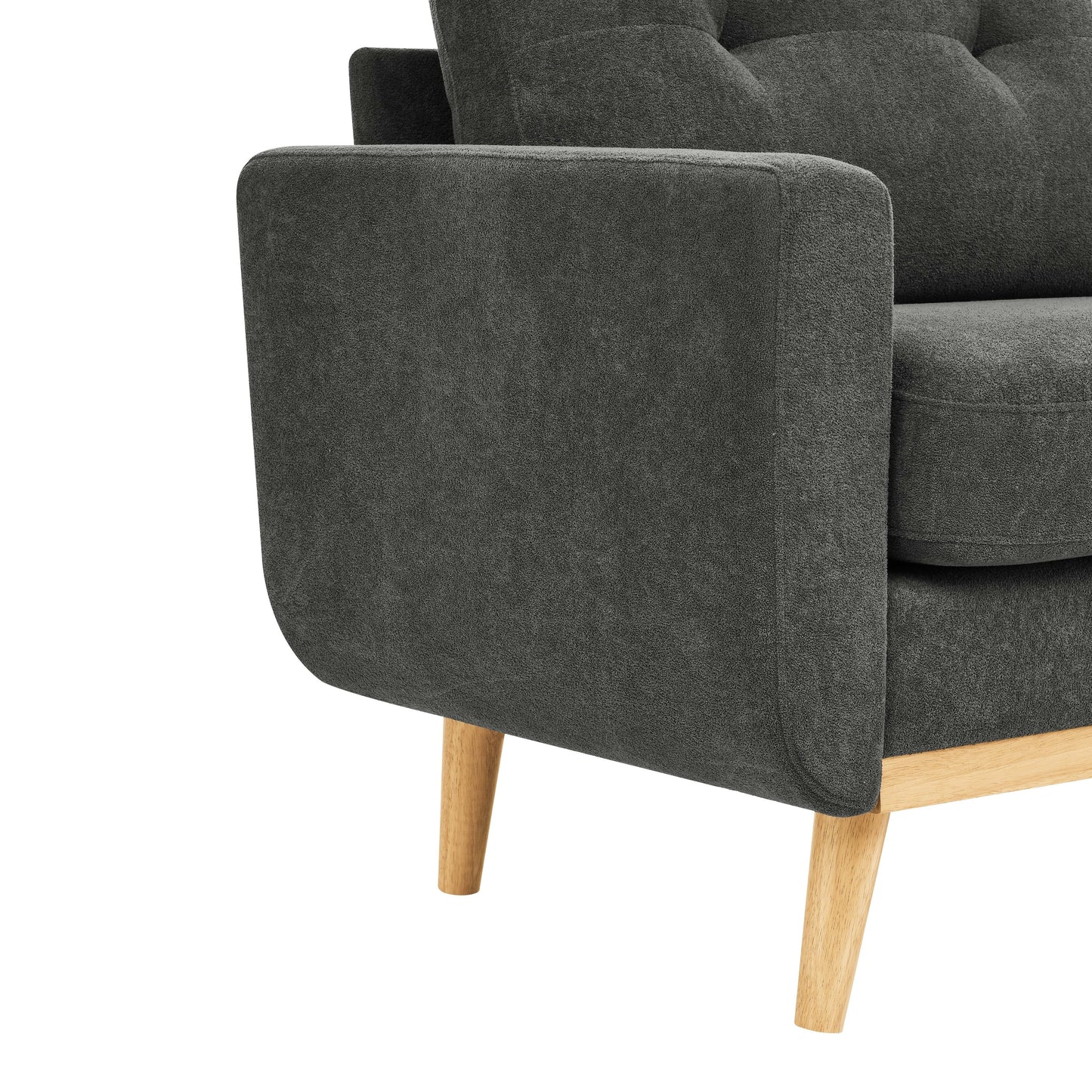 67.7 Mid-Century Tufted Loveseat with Wood Legs - 29.5 D x 67.7 W x 34.6 H