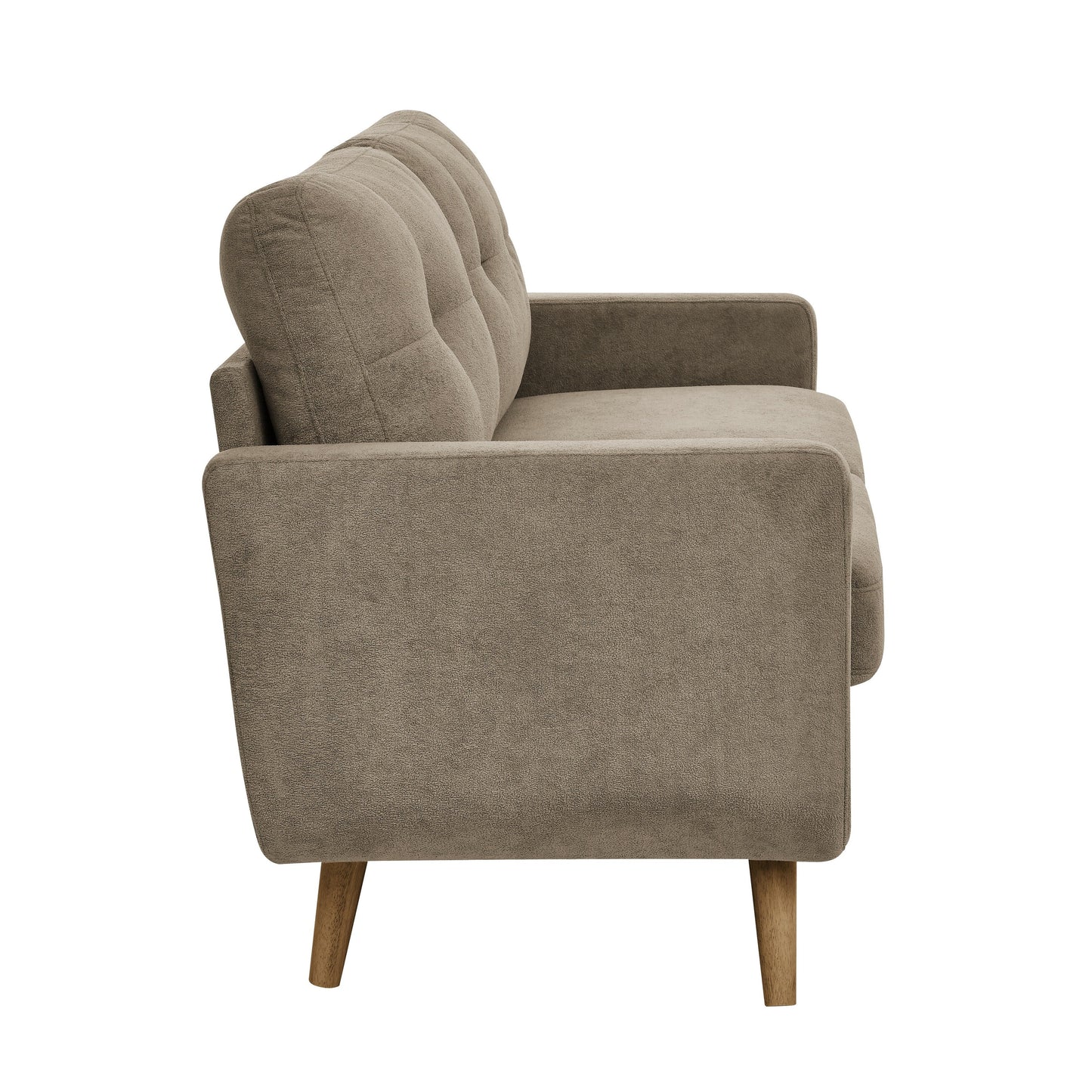 67.7 Mid-Century Tufted Loveseat with Wood Legs - 29.5 D x 67.7 W x 34.6 H