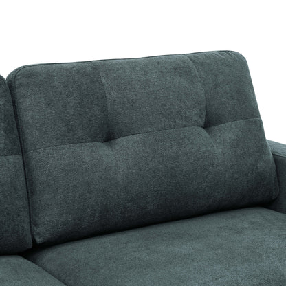 67.7 Mid-Century Tufted Loveseat with Wood Legs - 29.5 D x 67.7 W x 34.6 H