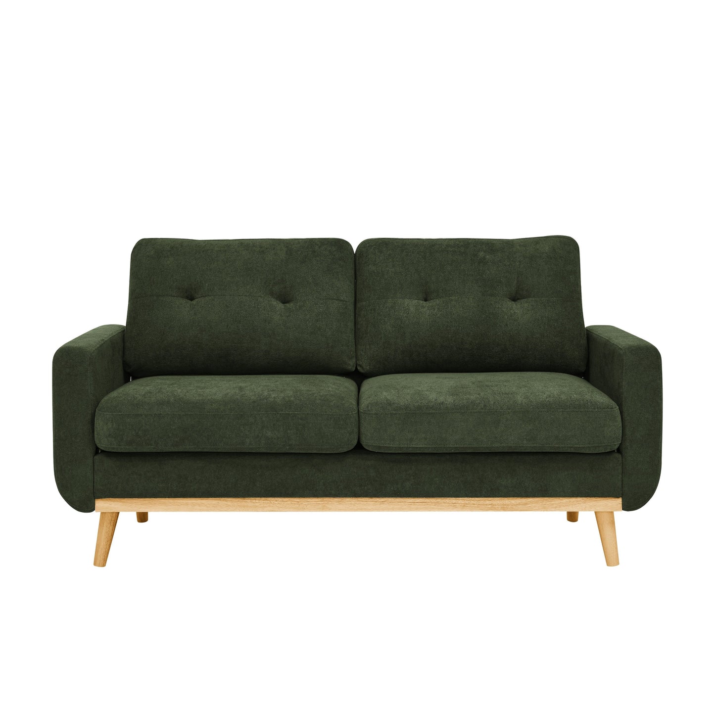 67.7 Mid-Century Tufted Loveseat with Wood Legs - 29.5 D x 67.7 W x 34.6 H