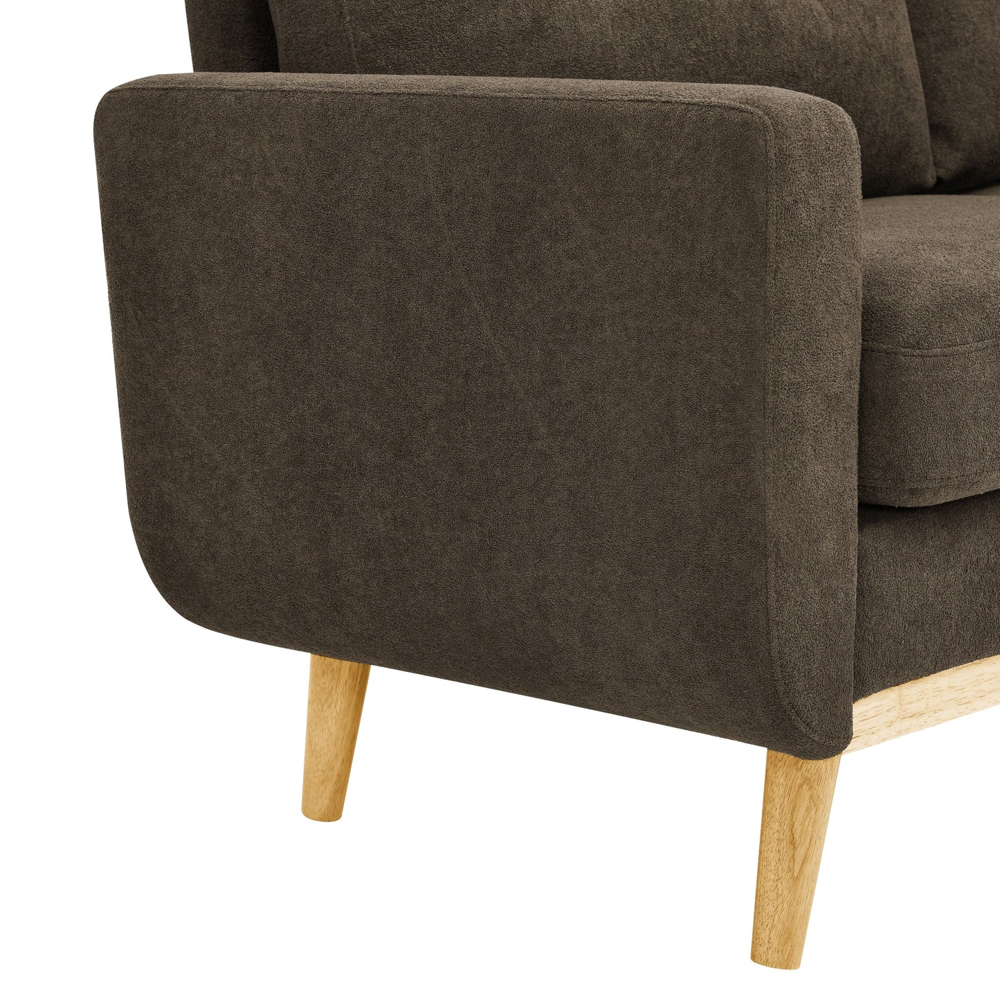 67.7 Mid-Century Tufted Loveseat with Wood Legs - 29.5 D x 67.7 W x 34.6 H