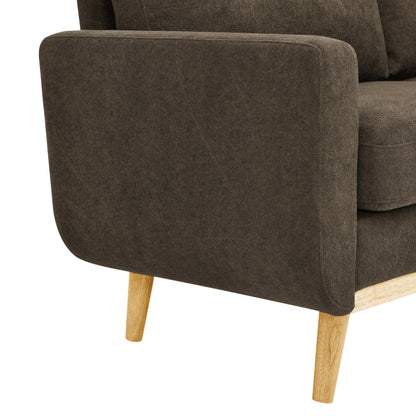 67.7 Mid-Century Tufted Loveseat with Wood Legs - 29.5 D x 67.7 W x 34.6 H