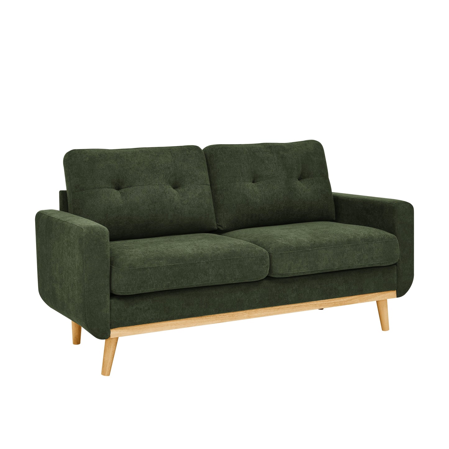 67.7 Mid-Century Tufted Loveseat with Wood Legs - 29.5 D x 67.7 W x 34.6 H