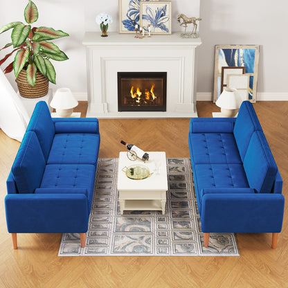 67.7 Upholstered 3-Seater Sofa with High-Density Foam Cushions, Solid Wood Frame, and Tool-Free Assembly