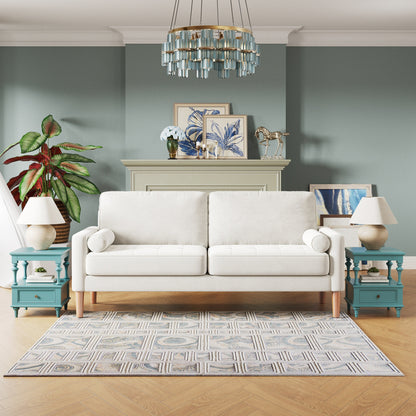 67.7 Upholstered 3-Seater Sofa with High-Density Foam Cushions, Solid Wood Frame, and Tool-Free Assembly