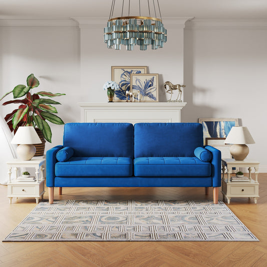 67.7 Upholstered 3-Seater Sofa with High-Density Foam Cushions, Solid Wood Frame, and Tool-Free Assembly