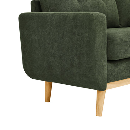 67.7 Wide Mid-Century Modern Upholstered Tufted Loveseat Sofa With Wooden Legs