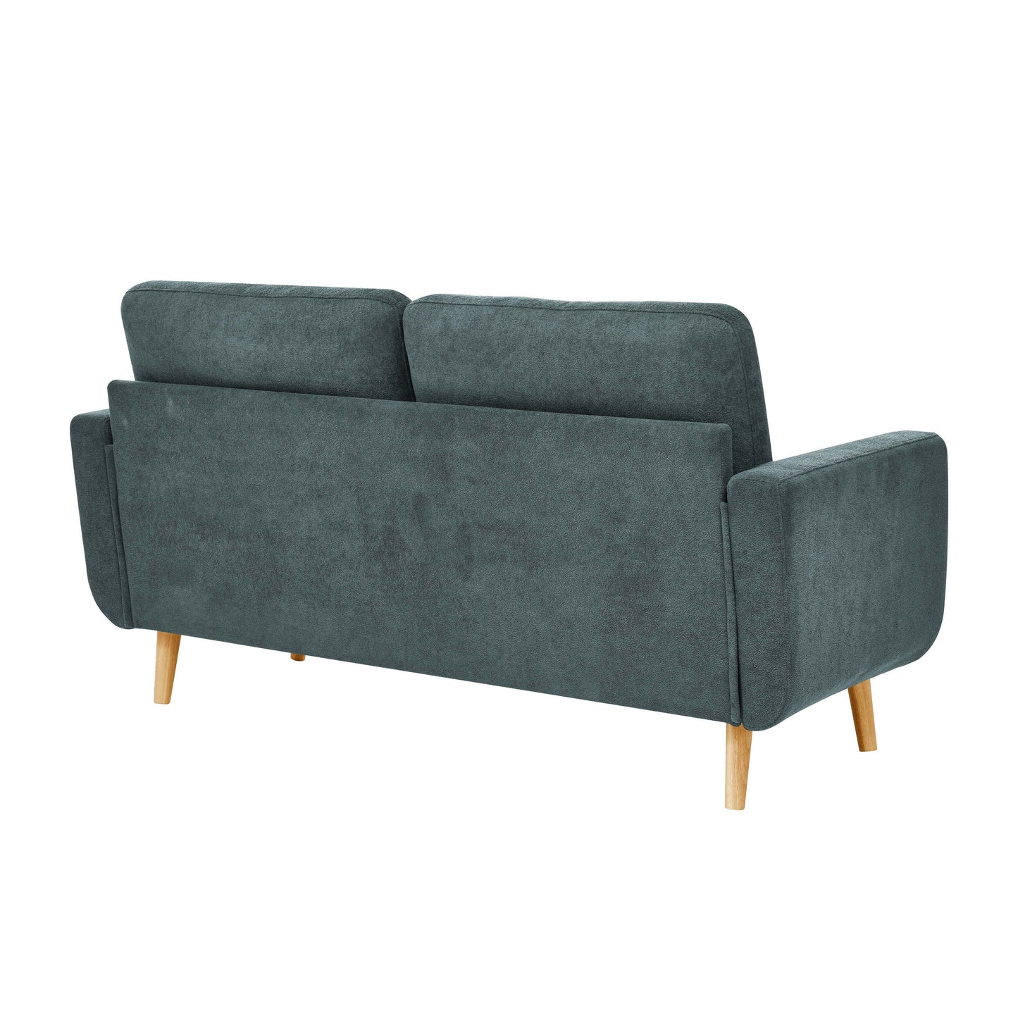67.7 Wide Mid-Century Modern Upholstered Tufted Loveseat Sofa With Wooden Legs