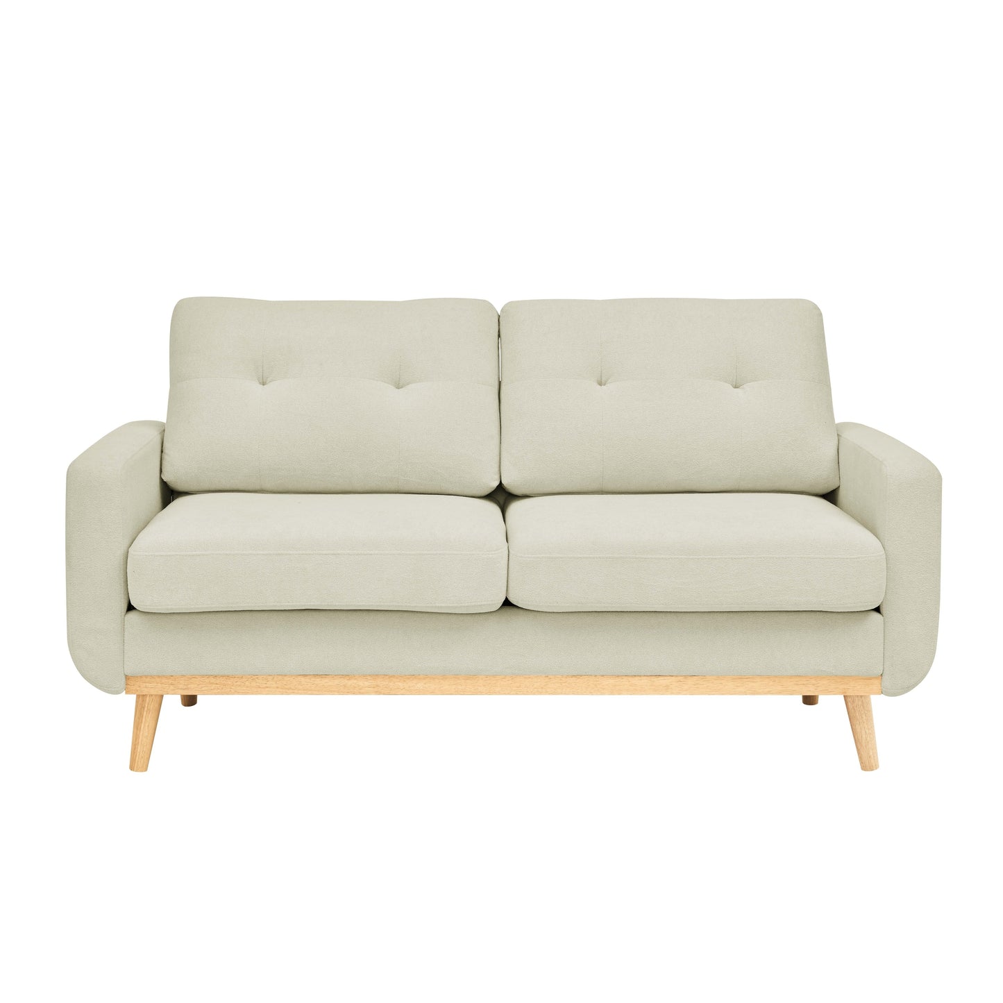 67.7 Wide Mid-Century Modern Upholstered Tufted Loveseat Sofa With Wooden Legs