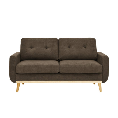 67.7 Wide Mid-Century Modern Upholstered Tufted Loveseat Sofa With Wooden Legs