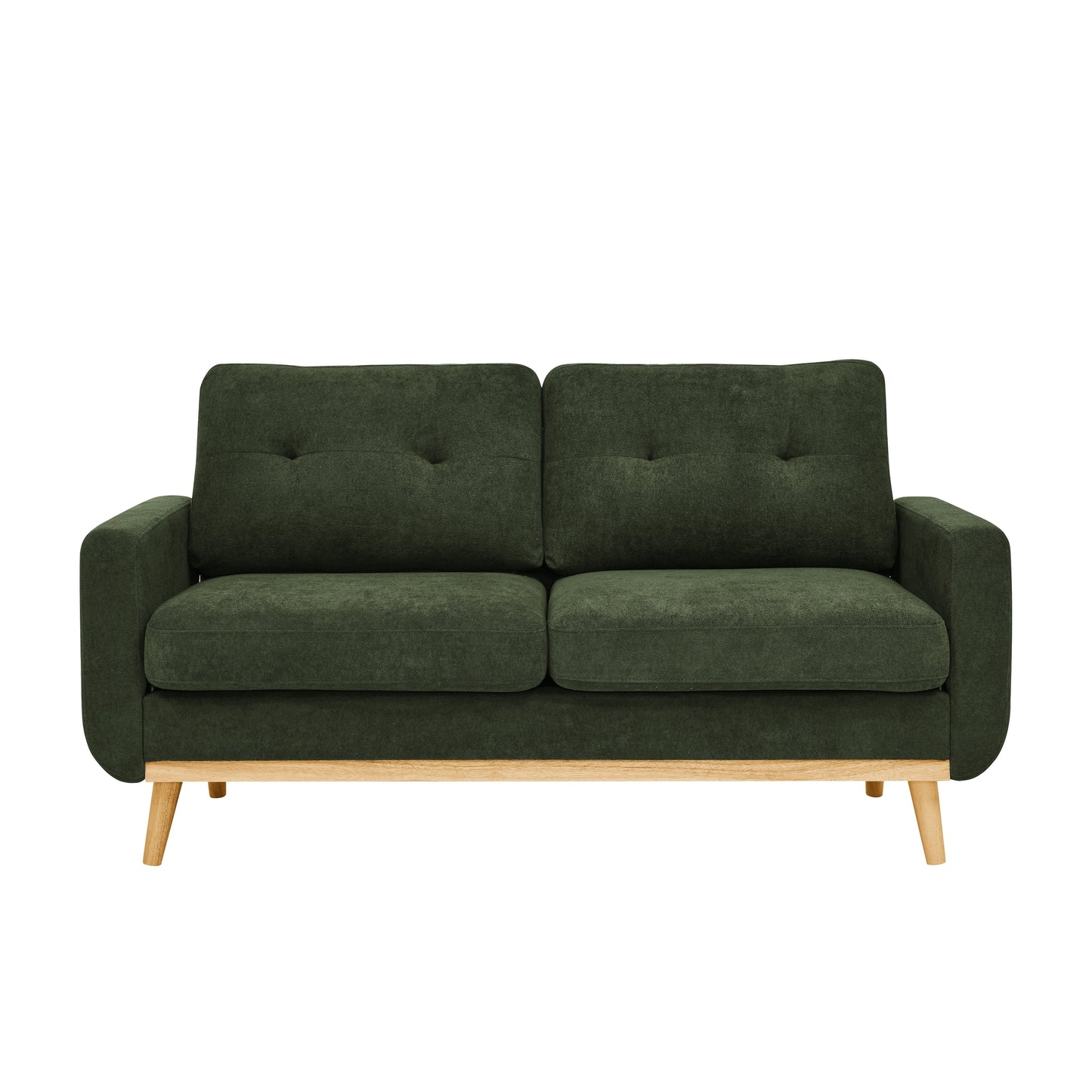 67.7 Wide Mid-Century Modern Upholstered Tufted Loveseat Sofa With Wooden Legs