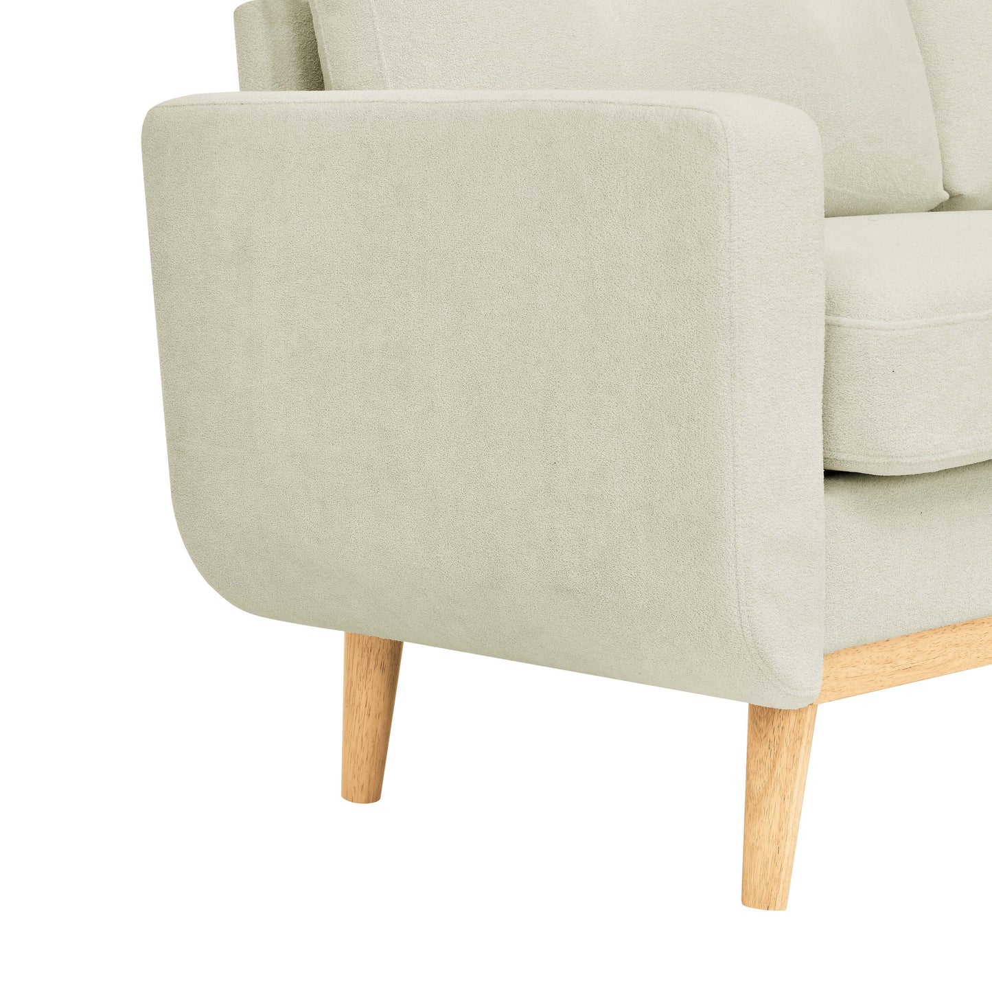 67.7 Wide Mid-Century Modern Upholstered Tufted Loveseat Sofa With Wooden Legs