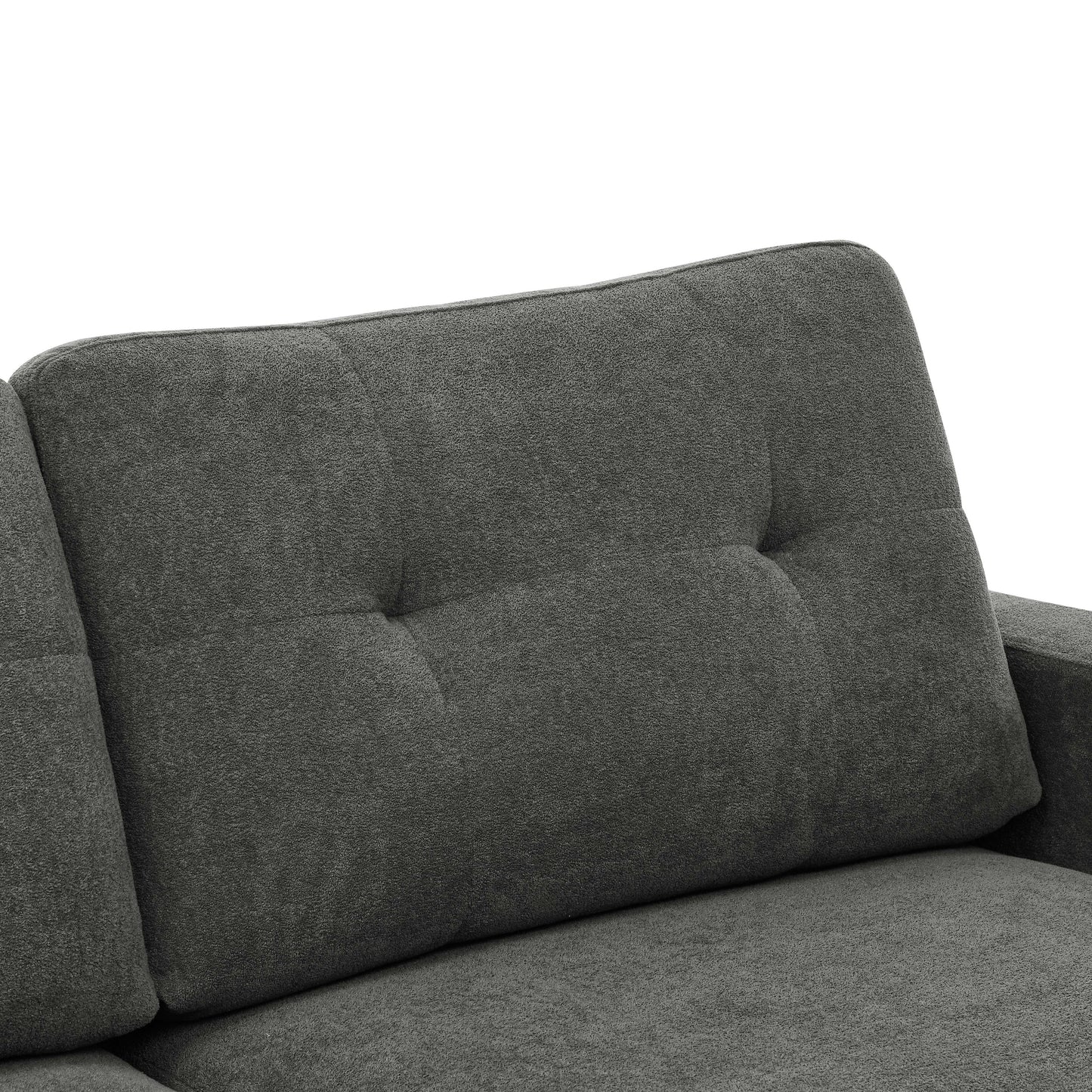 67.7 Wide Mid-Century Modern Upholstered Tufted Loveseat Sofa With Wooden Legs