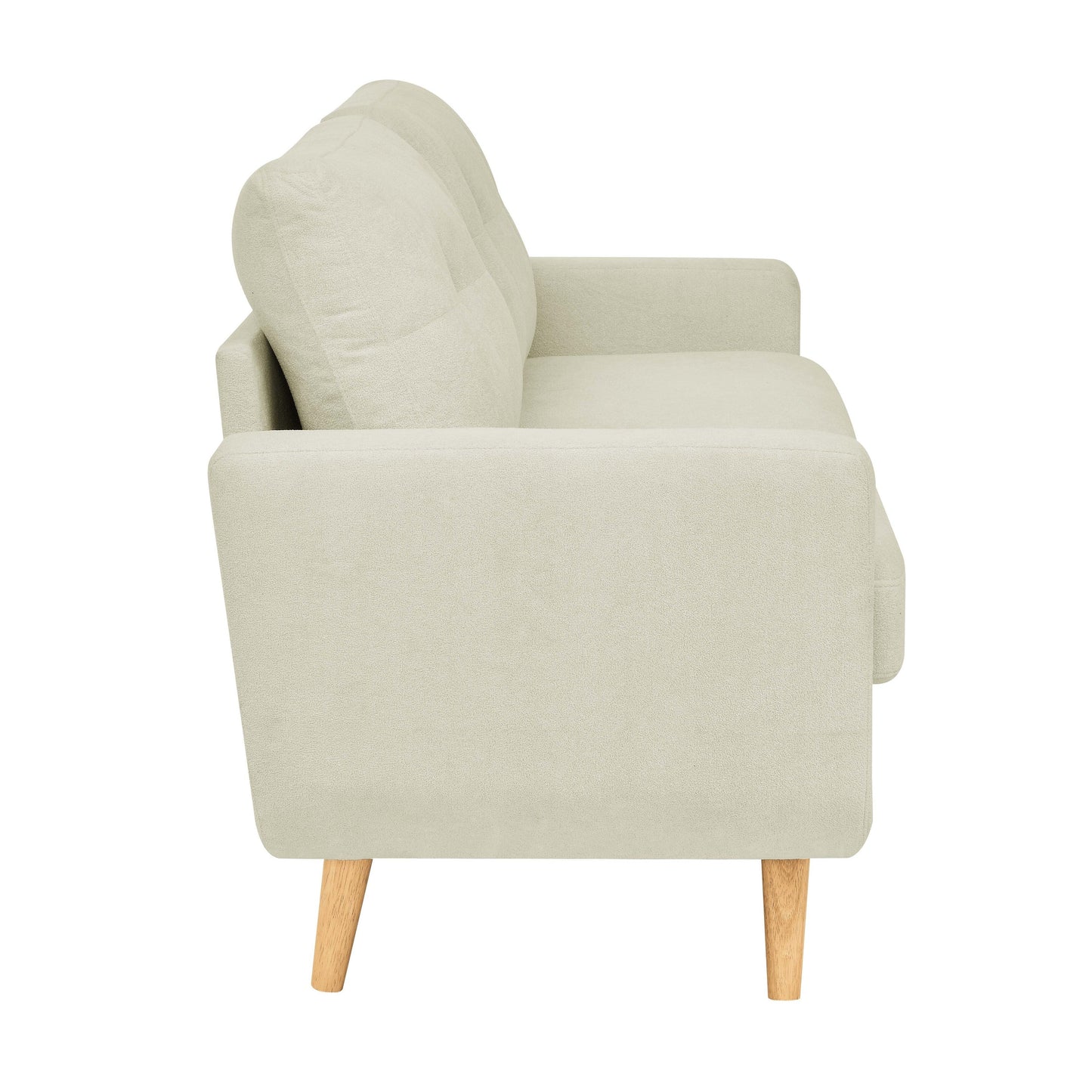 67.7 Wide Mid-Century Modern Upholstered Tufted Loveseat Sofa With Wooden Legs