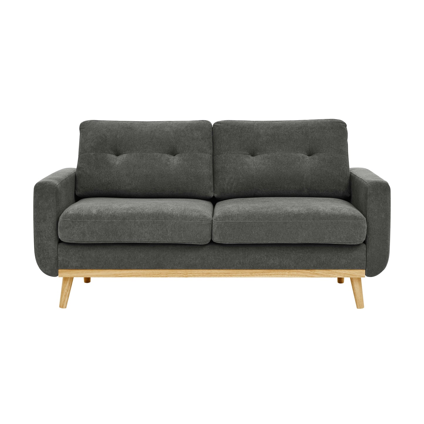 67.7 Wide Mid-Century Modern Upholstered Tufted Loveseat Sofa With Wooden Legs