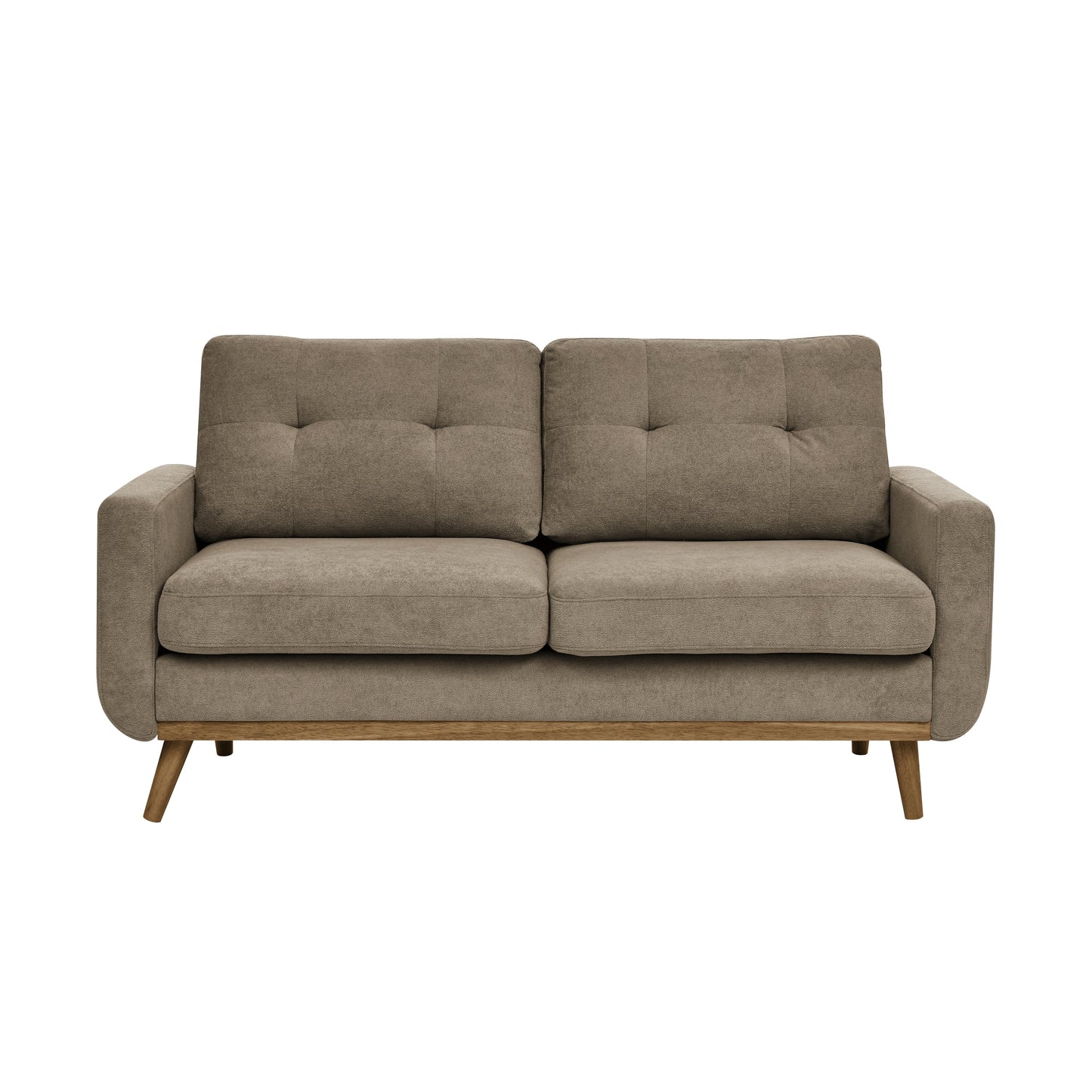 67.7 Wide Mid-Century Modern Upholstered Tufted Loveseat Sofa With Wooden Legs