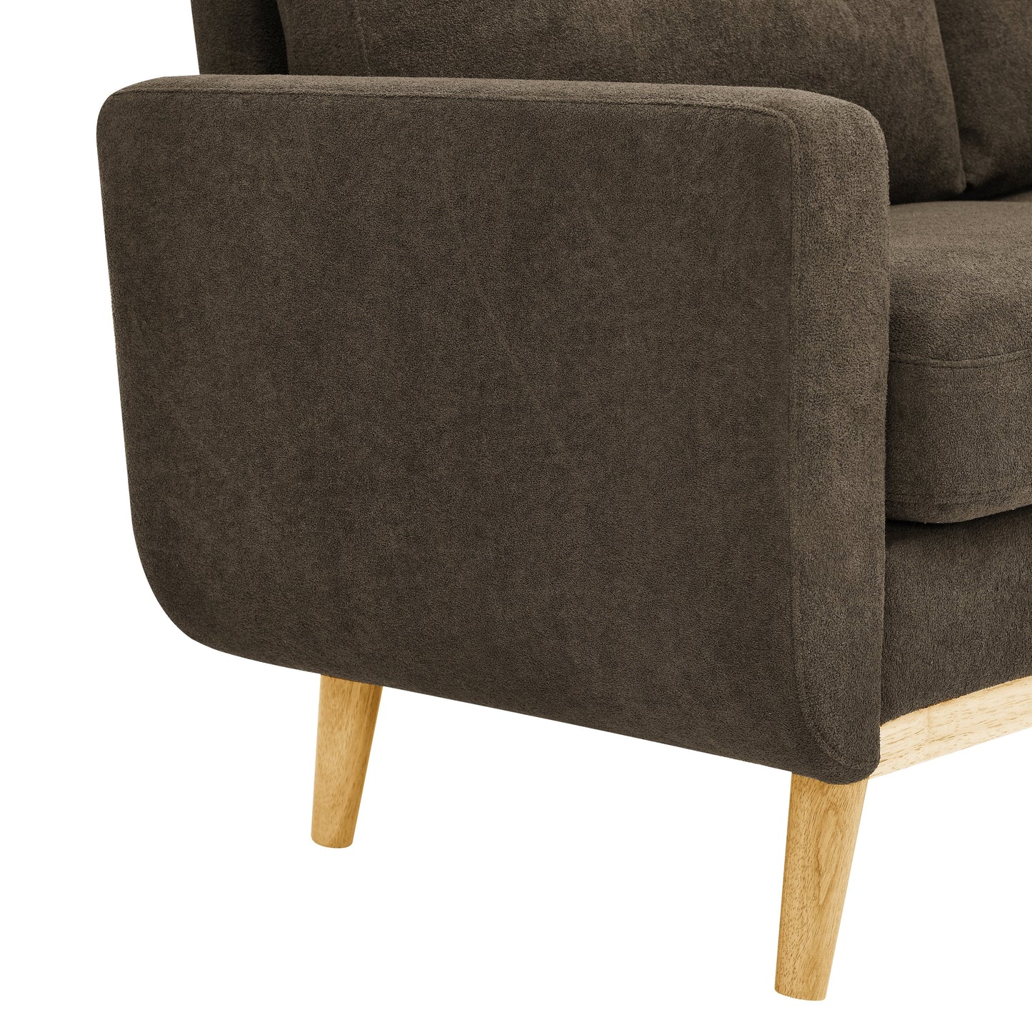 67.7 Wide Mid-Century Modern Upholstered Tufted Loveseat Sofa With Wooden Legs