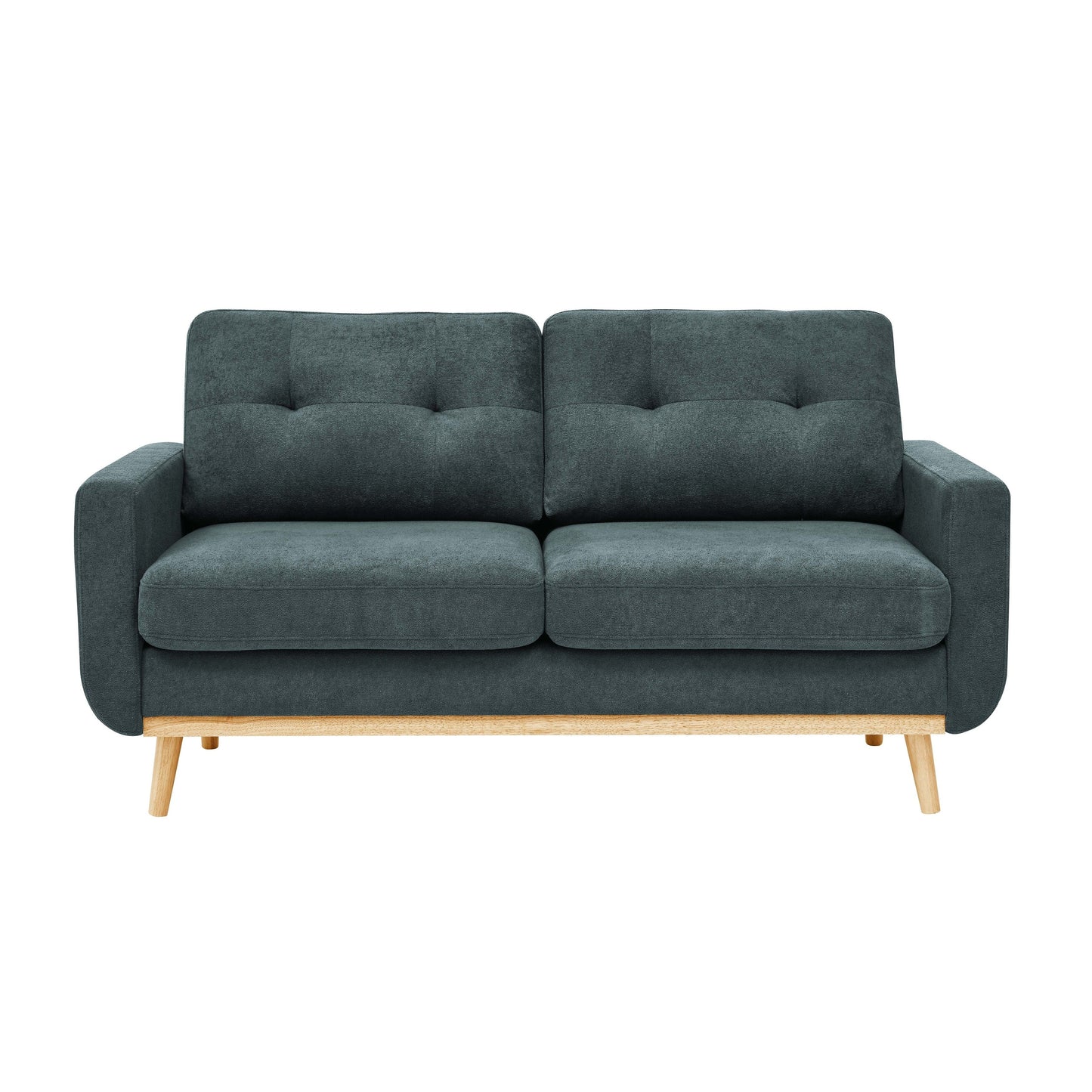 67.7 Wide Mid-Century Modern Upholstered Tufted Loveseat Sofa With Wooden Legs