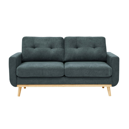 67.7 Wide Mid-Century Modern Upholstered Tufted Loveseat Sofa With Wooden Legs
