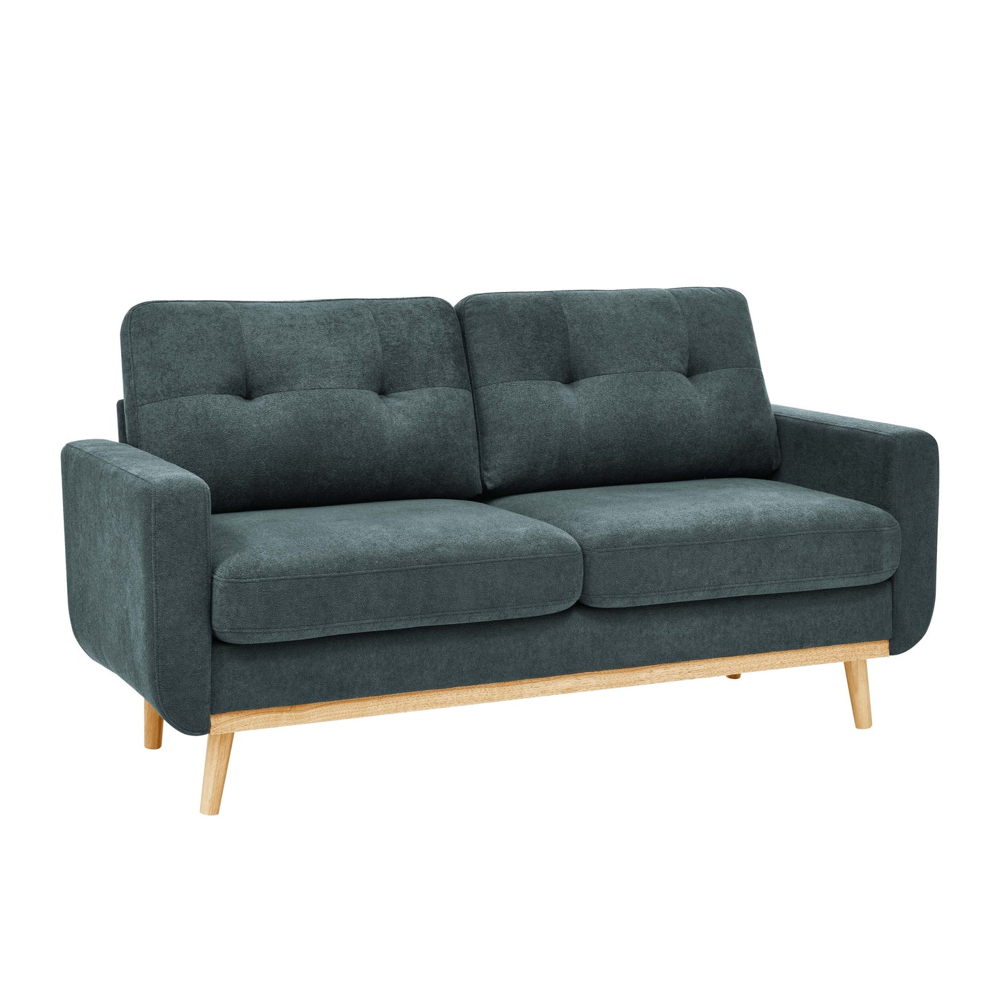 67.7 Wide Mid-Century Modern Upholstered Tufted Loveseat Sofa With Wooden Legs