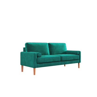 67.7'' Upholstered Loveseat Sofa Couch for Small Spaces with Solid Wood Leg, Tool-Free Assembly