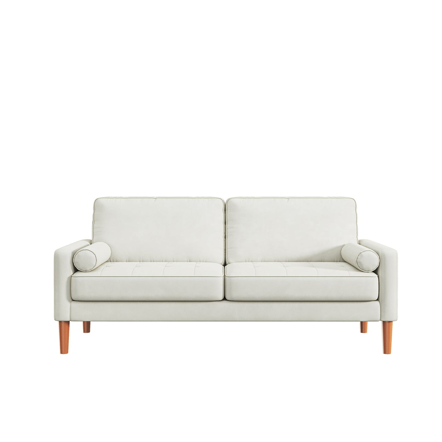 67.7'' Upholstered Loveseat Sofa Couch for Small Spaces with Solid Wood Leg, Tool-Free Assembly