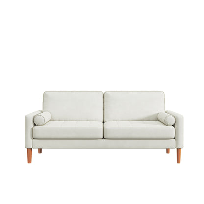 67.7'' Upholstered Loveseat Sofa Couch for Small Spaces with Solid Wood Leg, Tool-Free Assembly