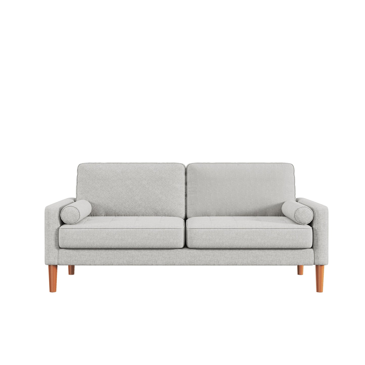 67.7'' Upholstered Loveseat Sofa Couch for Small Spaces with Solid Wood Leg, Tool-Free Assembly