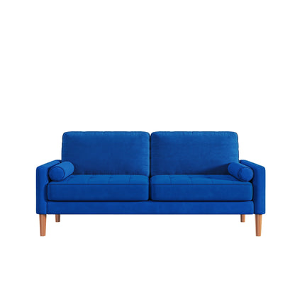 67.7'' Upholstered Loveseat Sofa Couch for Small Spaces with Solid Wood Leg, Tool-Free Assembly