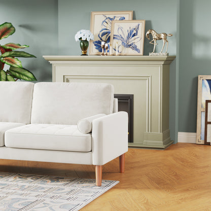 67.7'' Upholstered Loveseat Sofa Couch for Small Spaces with Solid Wood Leg, Tool-Free Assembly