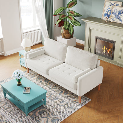 67.7''Upholstered 3 Seater Sofa Couch, with Solid Wood Frame, High-Density Foam Cushions, Tool-Free Assembly